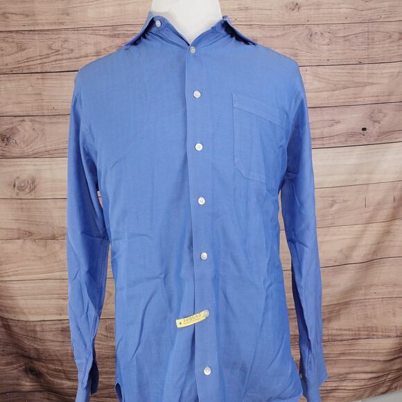 JOHN W NORDSTROM TRADITIONAL FIT BUTTON UP DRESS SHIRT 16 35 BLUE - Picture 3 of 7